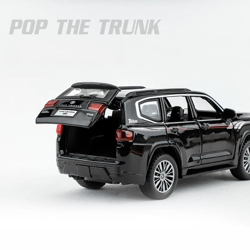 1/32 TOYOTA Land Cruiser LC300 SUV Miniature Diecast Toy Car Model Sound & Light Doors Openable Collection Gift For Boy Children 4