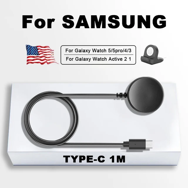 USB Fast Charging Cable For Samsung Galaxy Watch 5 Pro 5 4 3 2 1 USB C Magnetic Charger Station Smartwatch Charging Dock Holder