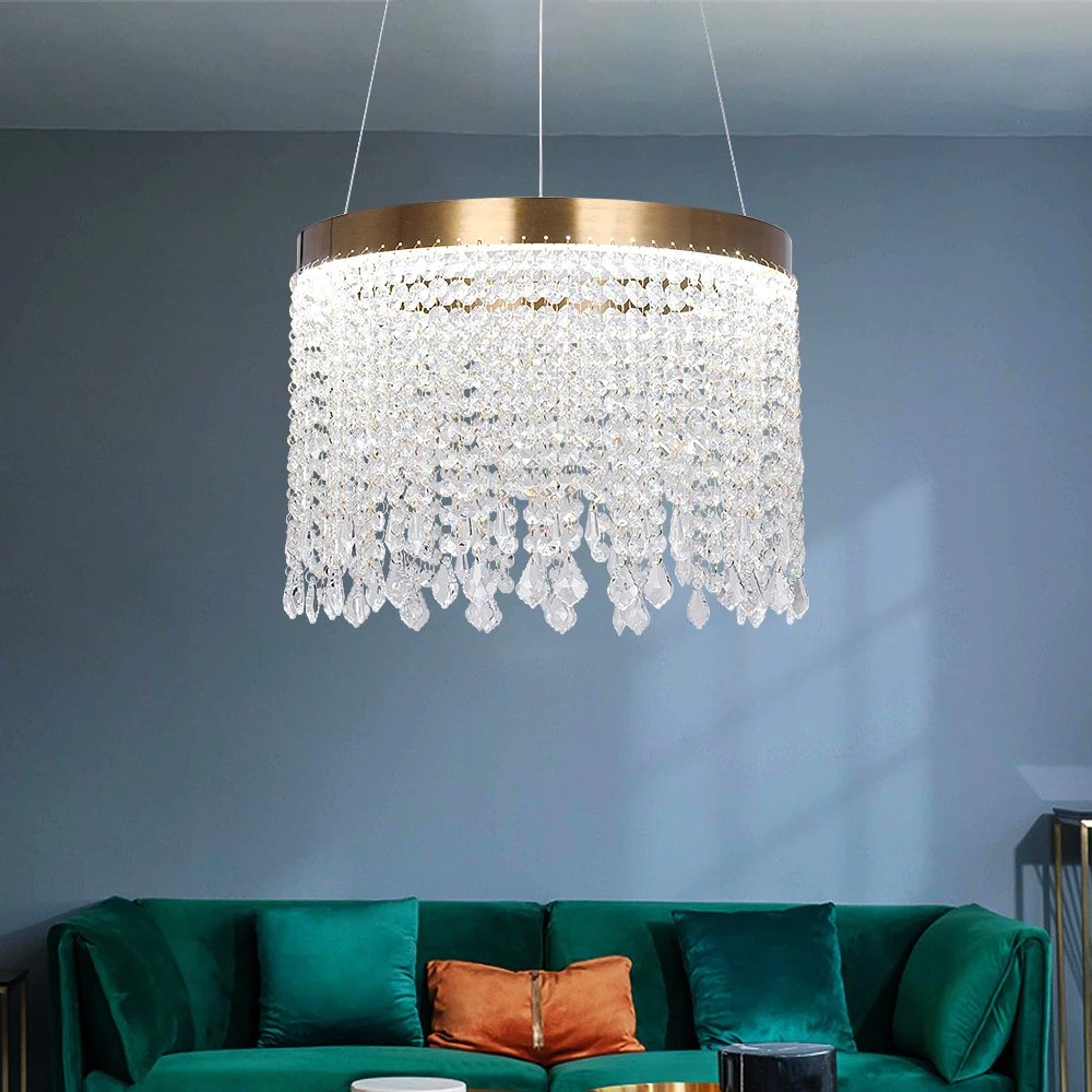 

Modern Crystal Kitchen Island Led Chandelier Nordic Pendant Lighting Ceiling Lamp Living Dining Room Decor Indoor Hangin Fixture
