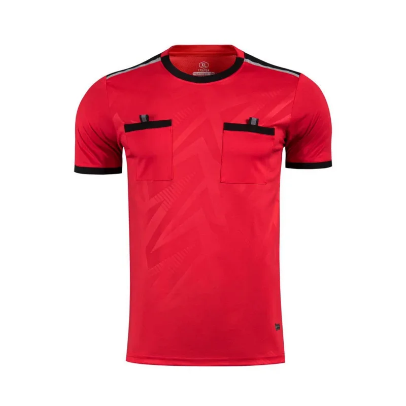 Professional Football Jerseys Men's Referee Uniforms Short Pocket Soccer Tracksuits Thailand Referee Judge Sportswear Print
