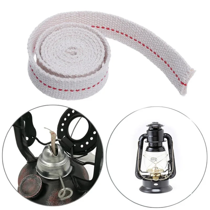 1M/roll Kerosene Lamp Wicks Flat Cotton Knitted Braided Wicks for Lantern Diesel Oil Kerosene