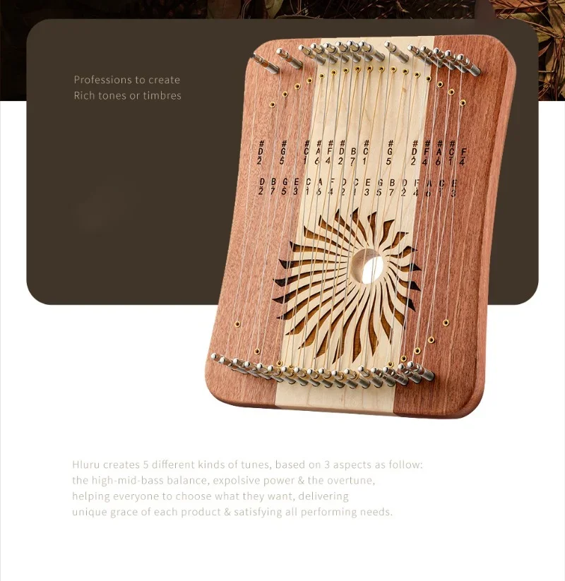 Hluru lyre harp 31 מיתרים לירי אצבעות פסנתר נגינה נגינה נגינה נגינה נגינה נגינה נגינה נגינה כלי מקלדת עם מחרוזת חילוף