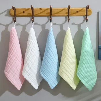 5 pezzi di salviette in mussola per neonati, asciugamani per il viso, salviette in mussola di cotone naturale, morbidi panni per il viso per neonati.