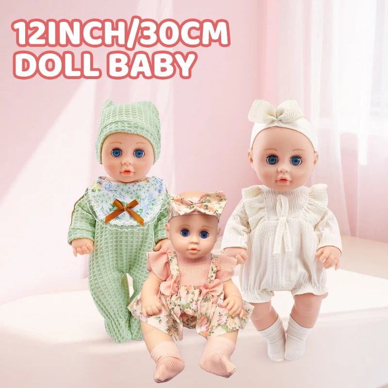 12 Inch 30cm Baby Born Doll with Outfit Vinyl Doll Silicone Doll Baby Reborn Doll Children's Toy Doll Festival Birthday Gift