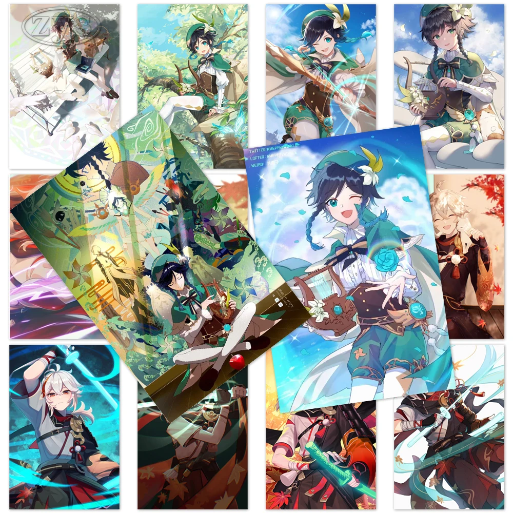 

Genshin Impact Canvas Poster Razor Paintings Game Wall Artwork Printed Modular Venti Pictures Home Decoration For Living Room