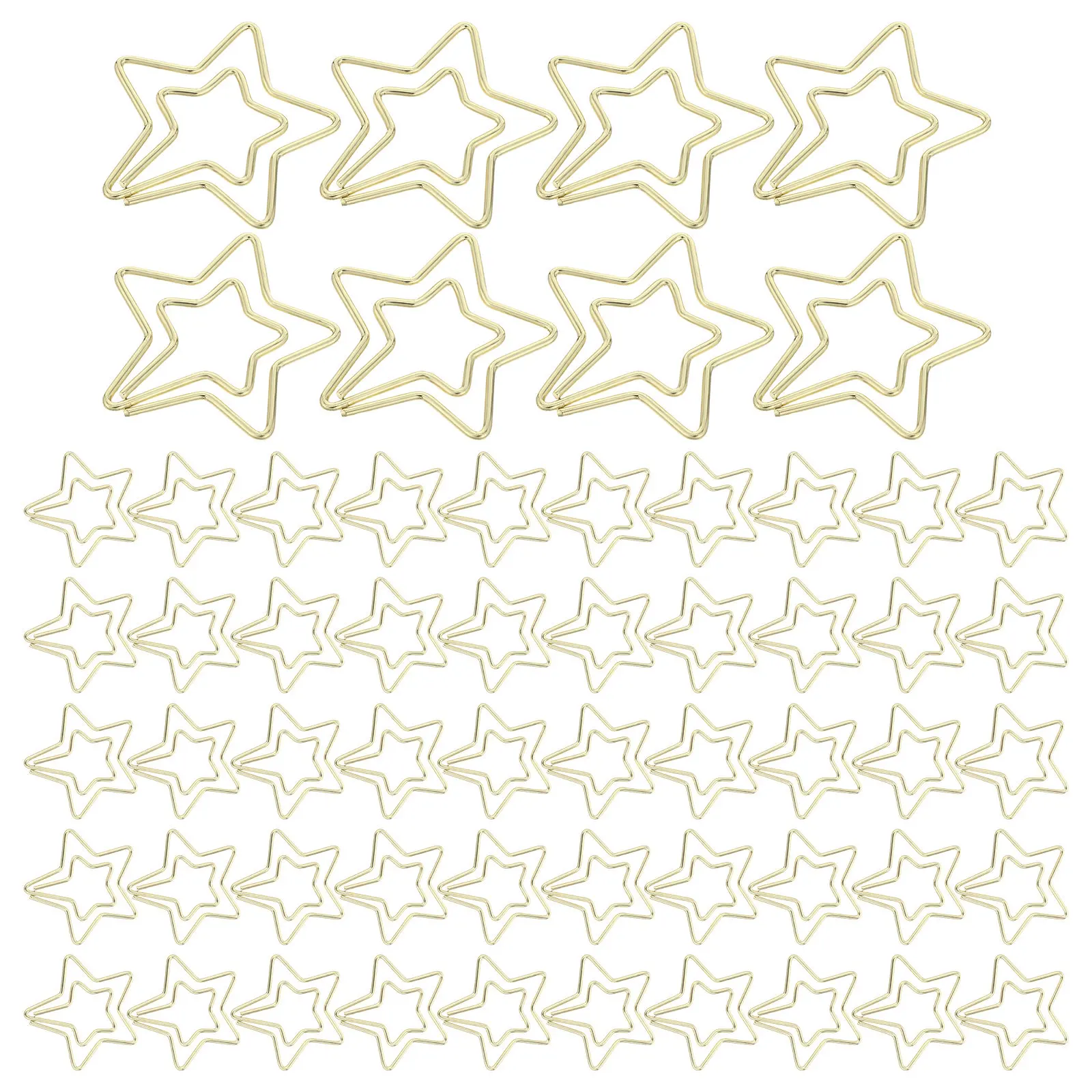 80Pcs 별 모양 종이 클립 금속 플래너 클립 사무실 학교 종이 클립 장식 참신한 책갈피 별 종이 클립