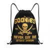Custom The Goonies Never Say Die Drawstring Bags Women Men Foldable Sports Gym Sackpack Gothic Pirate Skull Training Backpacks 1