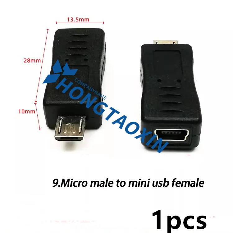 90 Degree Left Angle USB Adapter - Mini B 5 Pin Male To USB A Female Converter Cable