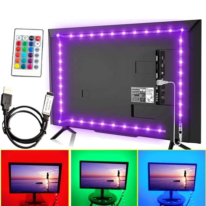 Светодиодная ленсветильник 5050 RGB с дистанционным управлением через Bluetooth 1-5 м 5 В |