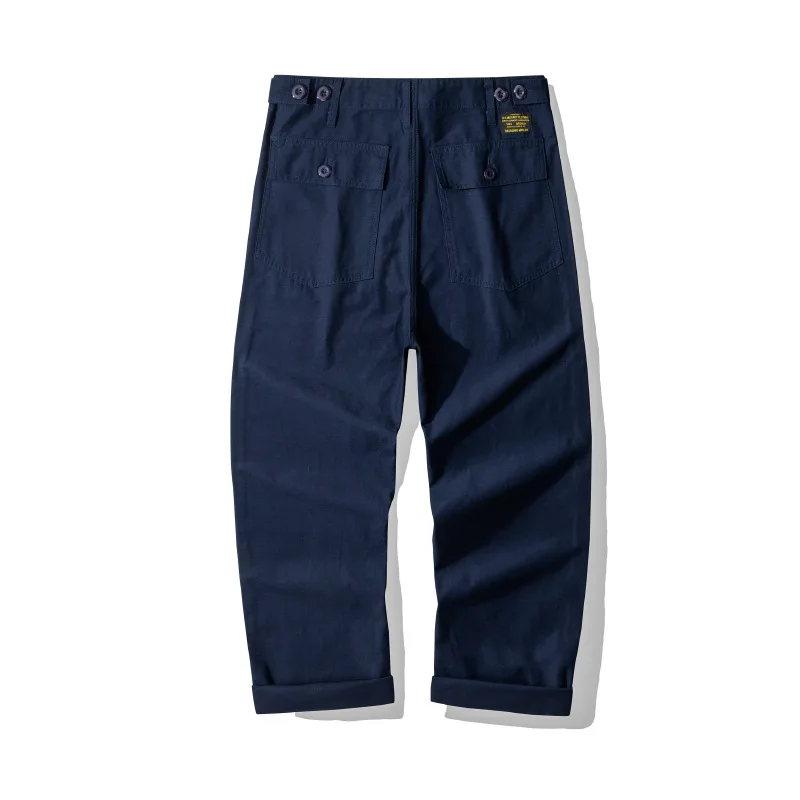OKONKWO-American Retro Long Workwear Pants, Casual Trousers, Satin, Thick, OG-107, Outdoor Camping, Travel, Sports