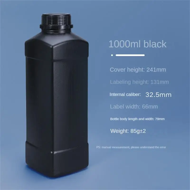 Empty Square plastic bottle Lid Food Grade HDPE container Shampoo Lotion paint refillable bottle 1PCS 500/1000ML