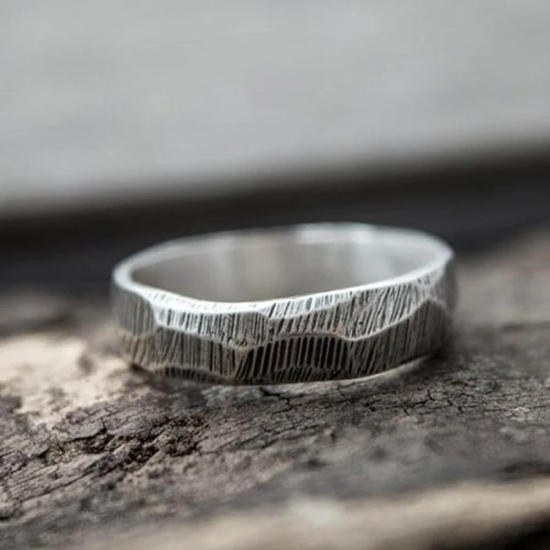 Onlysda Viking Gothic Stainless Steel Geometry Ring Men Wedding Rings Womens Band Jewelry Gift Anel