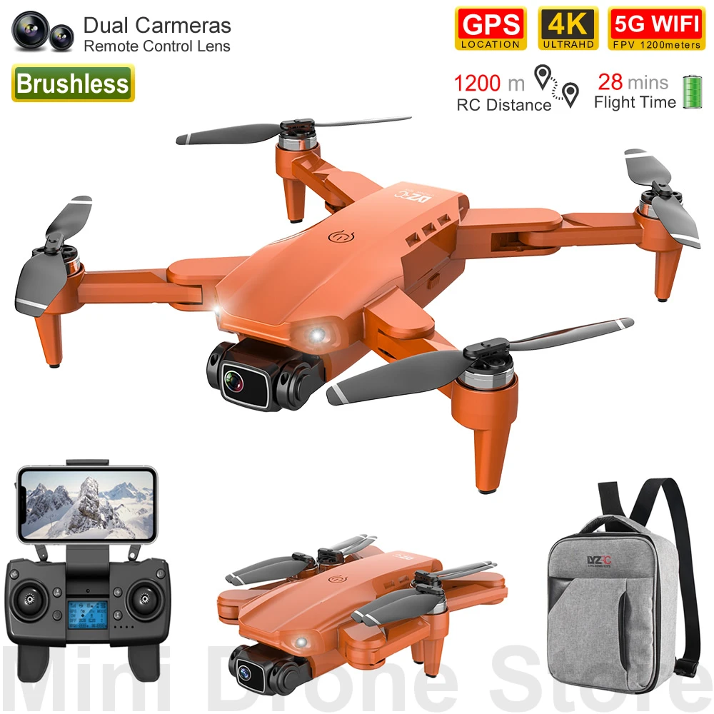 L900pro Orange GPS Quadcopter With Camera Brushless Motor Drone 4K Professional Aerial Photography 5G Remote Control Helicopter rc airplane camera wireless