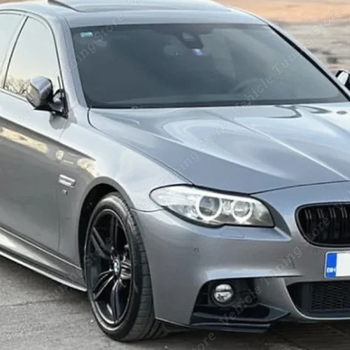 BMW 5 시리즈 F10 F11 M 스포츠 520i 530i 2010-2016 광택 블랙 자동차 앞 범퍼 립 스플리터 스포일러 디퓨저 바디 튜닝 키트 3