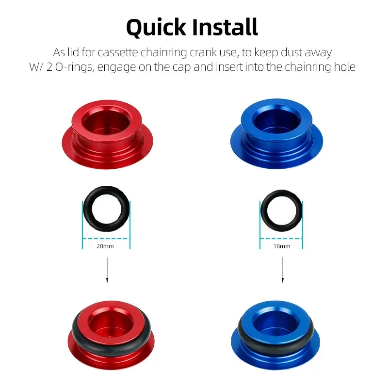 One-Piece Hollow Crank Cover Aluminum Bicycle Dust Screw W/ 18