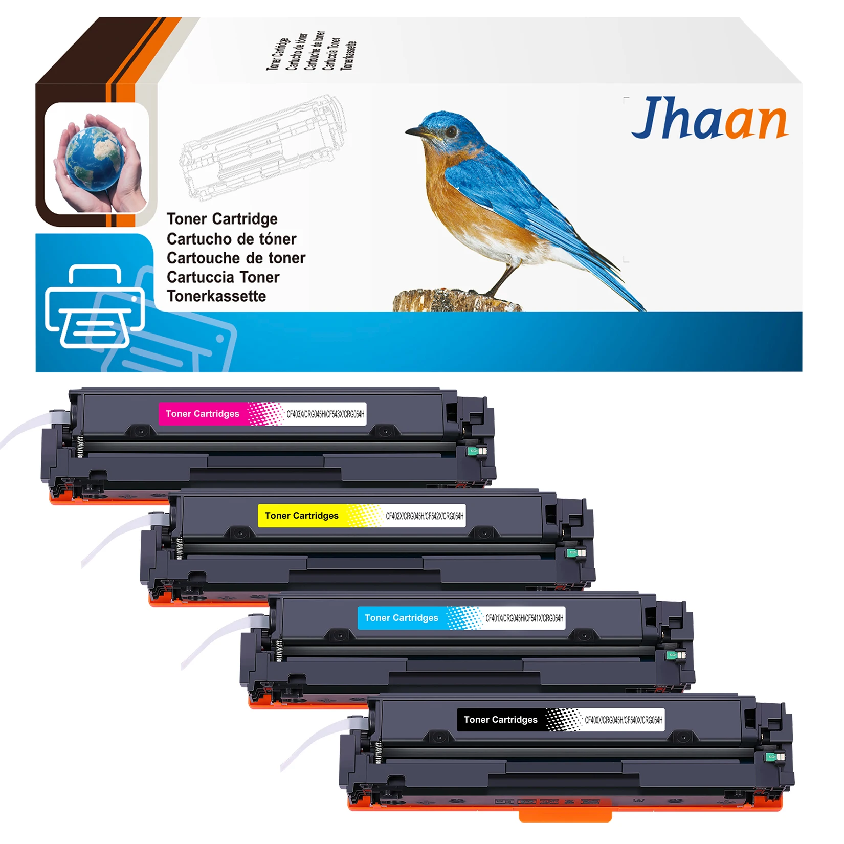 Jhaan Universal Toner Compatible with Canon CRG-054H CRG-045H and HP CF400X CF400A - CF540X CF540A