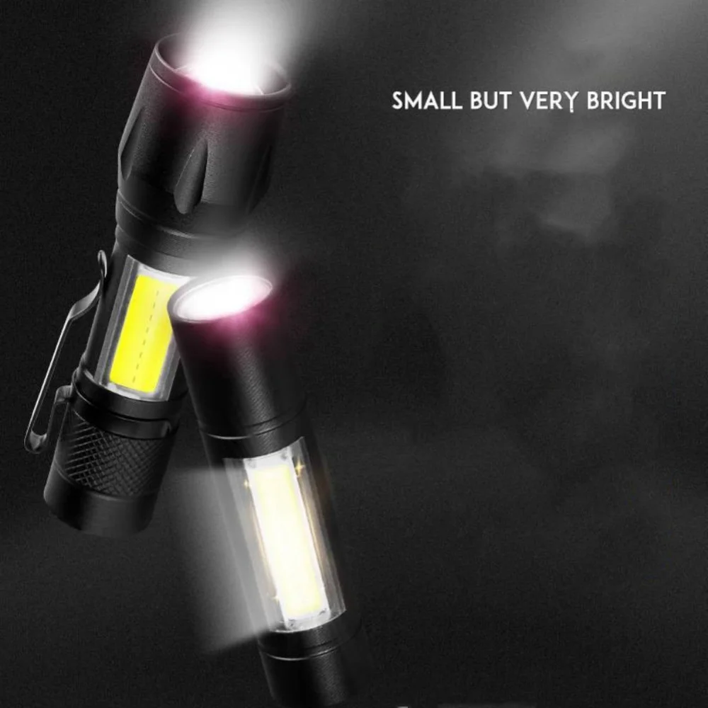 LED Flashlight Portable Zoomable Usb Rechargeable Mini Torch Lantern Emergency Outdoor Camping