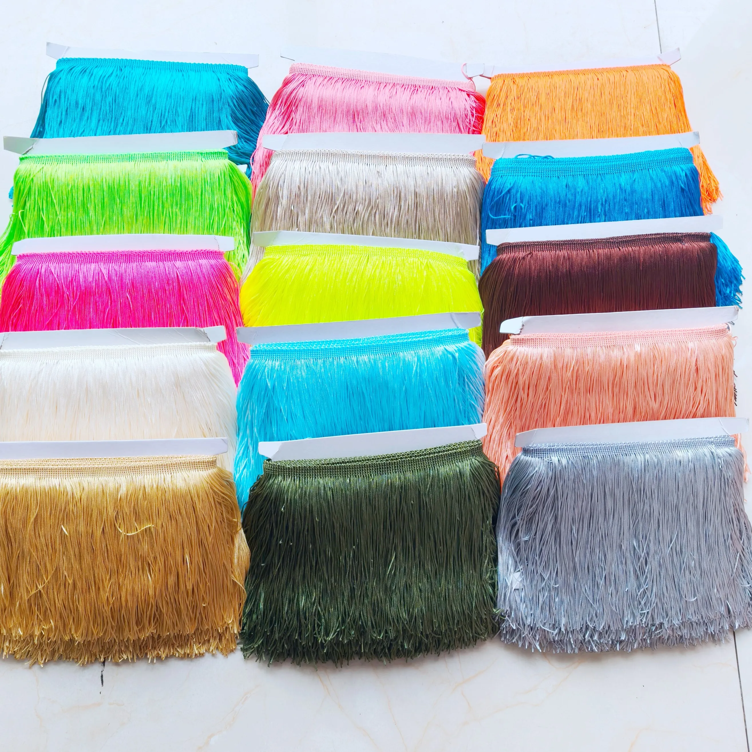 15cm 10 미터 폴리 에스터 술 프린지 레이스 트림 DIY 바느질 Tassels..