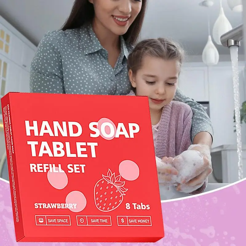 Foaming Hand Soap Tablet Foaming Hand Wash Tablet Refills Refreshing Fragrance Hand Washing Tool For Business Trip Travel 4