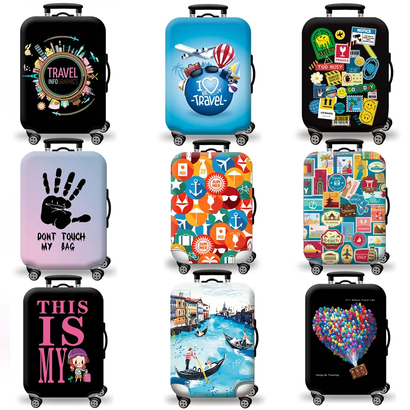 Luggage cover stretch fabric suitcase protector baggage dust case cover 18-32 inch suitcase travel organizer