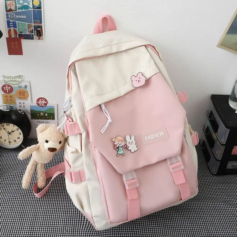 Simple Waterproof Book Bag Nylon Large Capacity Backpack School Rucksack Students 4