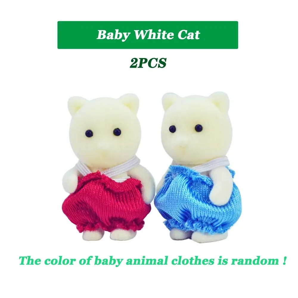 Simulation Forest Animal Baby Toys Rabbit Family Dolls Dollhouse Figures Collectible Toy 4.5CM 1:12 2PCS Furniture Set Gift