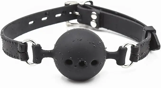 Bâillon boule en silicone pour bdsm et jeux érotiques_voghion.com