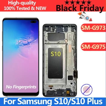 Schermo per Samsung Galaxy S10 Plus G975F/DS, Display LCD con Cornice e Touch Screen Digitalizzatore per Samsung Galaxy S10 G973F InCell