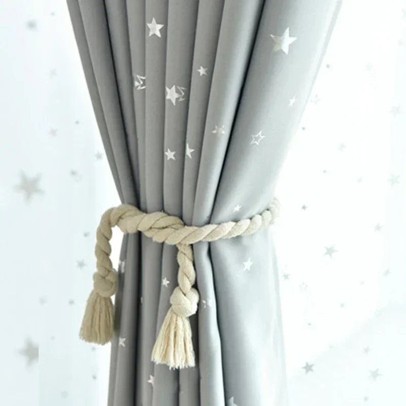 Tende Stampate A Stella Nera Grigia Per Bambini Bambini Ragazzi Camera Da Letto Nursery Francese Cute Foil Star Nursery Balcone Finestra Cortinas