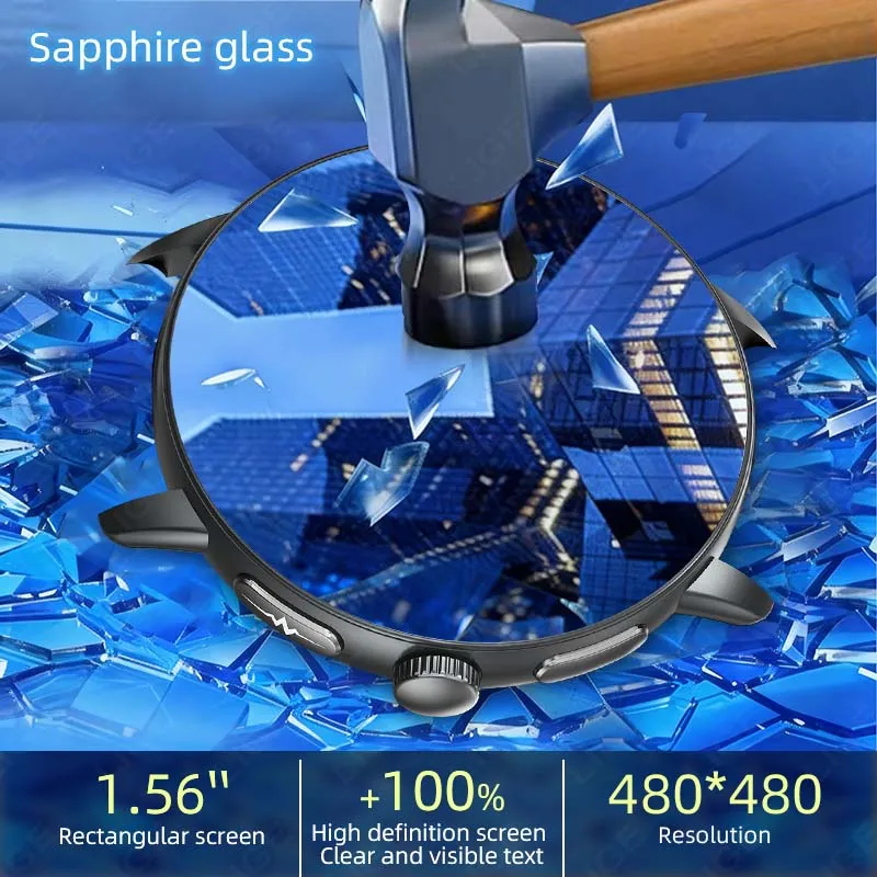 LIGE AI Diagosis Smart Watch Blood Pressure Blood Lipid Uric Acid ECG+PPG Body Temperature Bluetooth Call Health Smartwatch Men