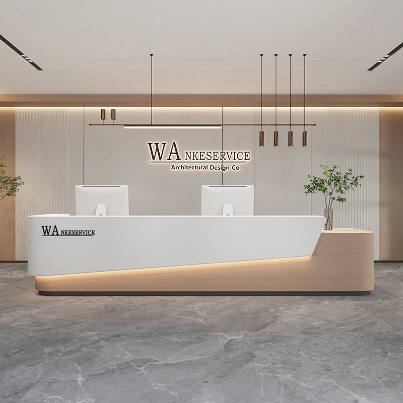 Simple Corporation Reception Desk Hotel Lobby Service Counter Office Counter Church Pulpit Storage Furniture Receptionsdisk FYRD