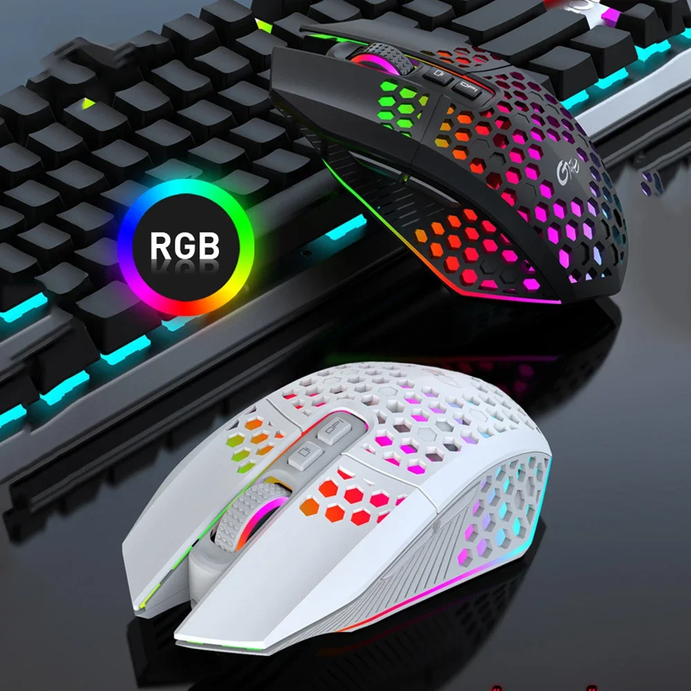 Mouse Wireless 2.4G Mouse Da Gioco Ricaricabile Wireless Per Hp Mac Pc Gamer Computer Mouse Ergonomico Rgb Mini Magic Silent Mouse