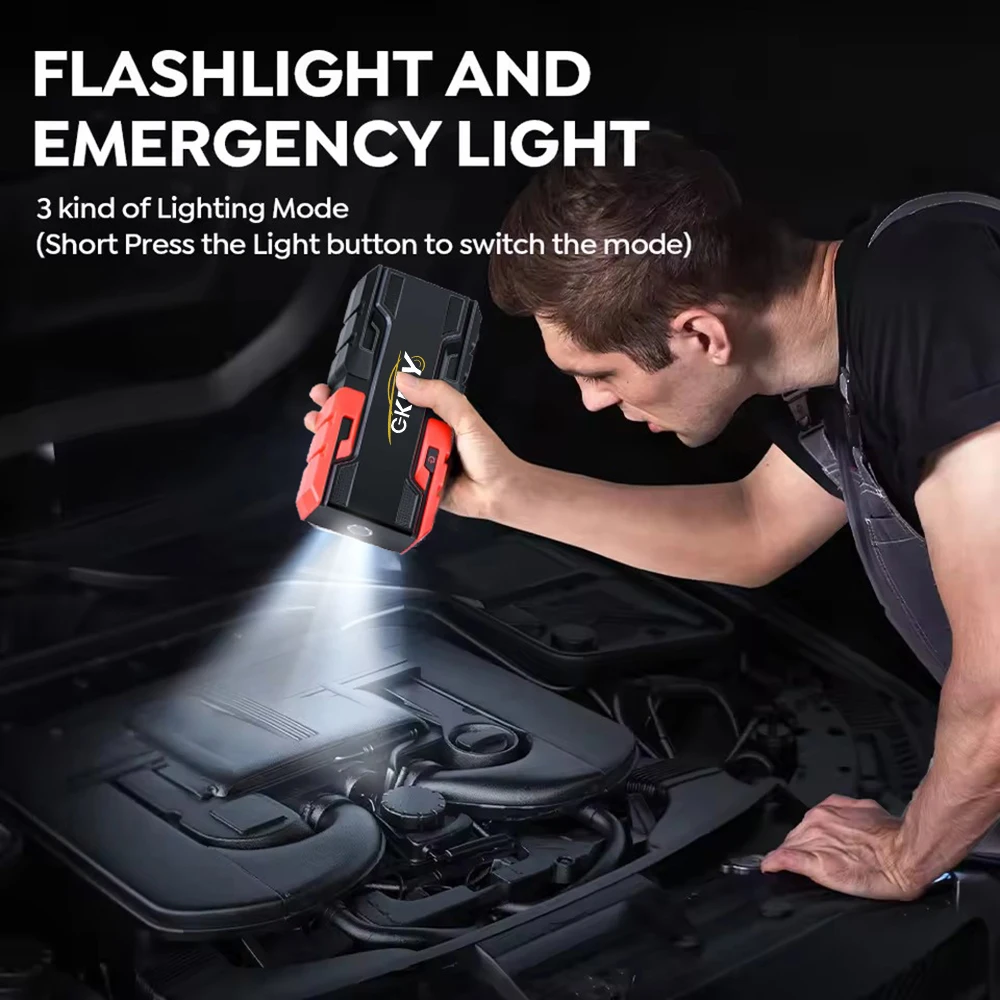 Jump starter with clamps connected