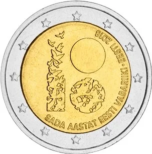 Estonia 2018 Una Strada Verso Independence Moneta Commemorativa 2 Euro Unc Nuovo Di Zecca