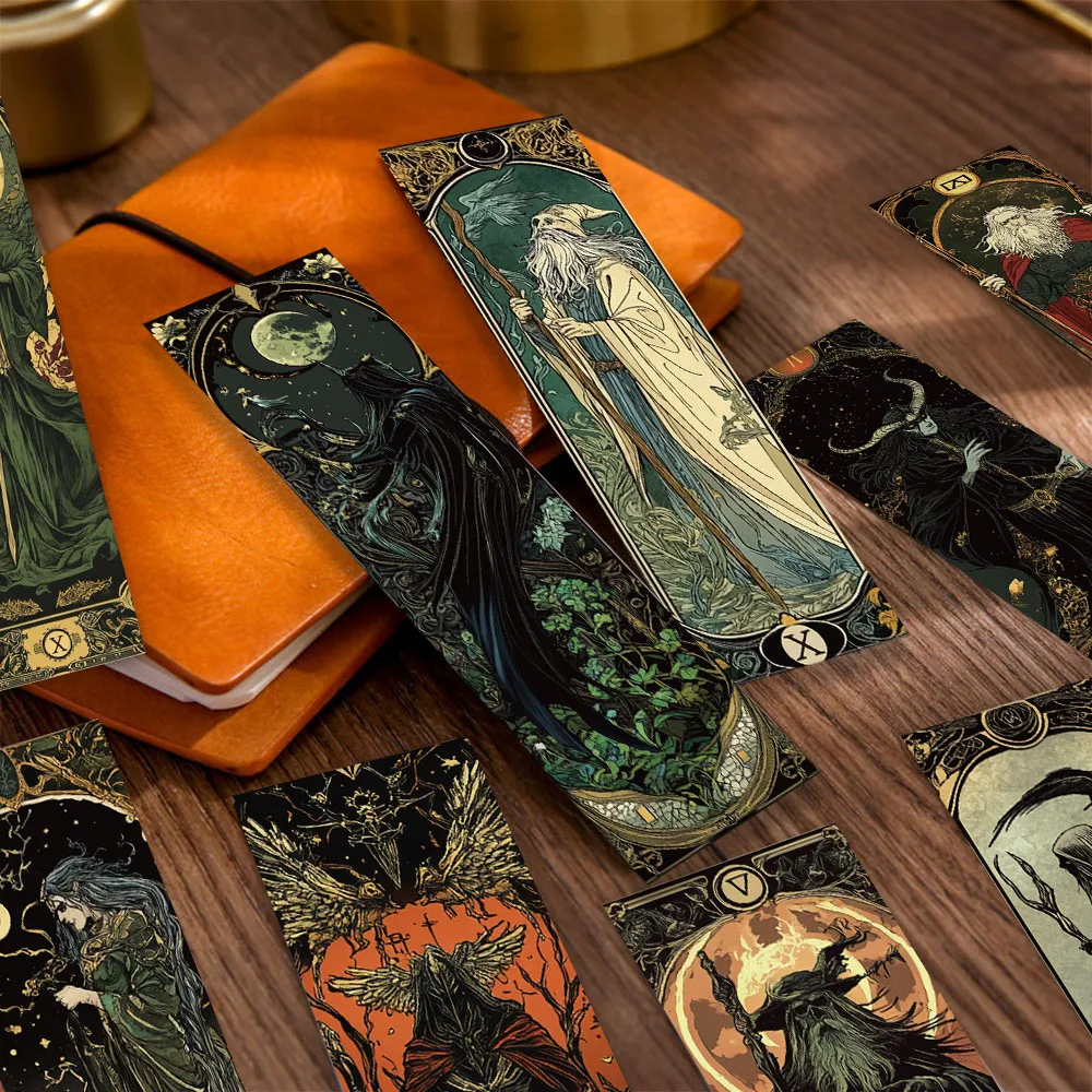 30pcs Dark Wind Advanced Wizard Bookmarks Students Message Card Creative Gifts Literary Reading Books Pages Marking Paper Cards bookmark page holder bookmarks stationery supplies bookmark holder paper bookmark