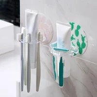 1PC Plastic Toothbrush Holder Toothpaste Storage Rack Razor Toothbrush Dispenser Bathroom Storage Rack Bathroom Accessories Tool 1