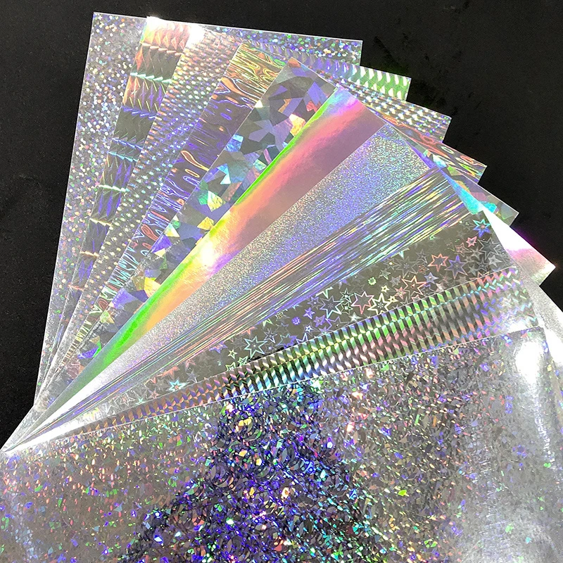 Fishing Lure Stickers 10pcs/lot 20x10cm Silver Laser Waterproof