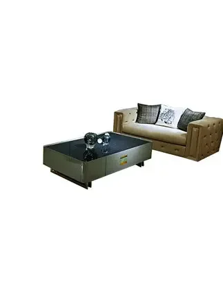Post modern light luxury living room combination sofa large family cowhide sofa golden buckle three person