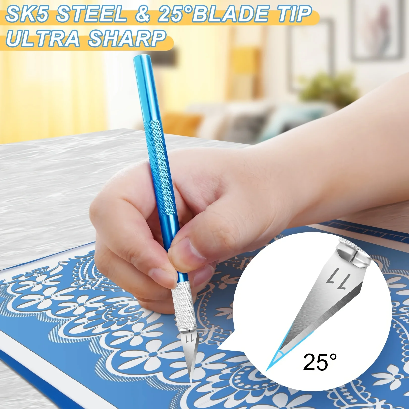 1PC Craft Knife with 9PCS Exacto Knife Blades Refills (#11, 16, 17), Exacto Knife and Extra Blades for Beginners 5