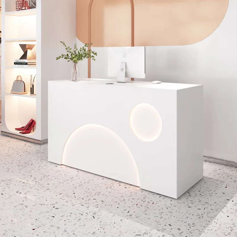 Bar White Front Desk Modern Office Small Reception Retail Pulpitos Hair Salon Counter Register Checkout Kassentisch Furniture