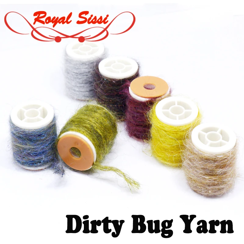 8yards/spool dirty bug yarn baetis caddis nymph fly&shrimp fly dubbing thread mottled dubbing fly tying thread with tinsel flash