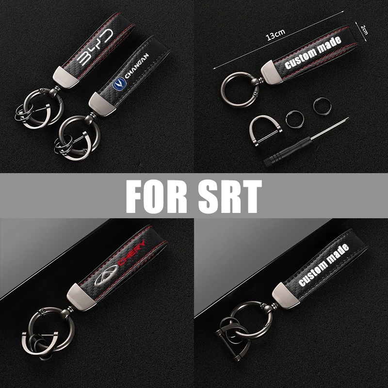 Portachiavi In Pelle In Fibra Di Carbonio Car Styling Portachiavi Personalizzato Per Dodge Mopar Charger Challenger Durango Srt Hellcat Demon