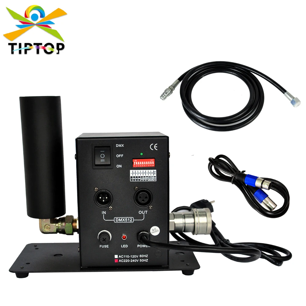 

TIPTOP Single Nozzle CANNON Co2 Jet DMX 512 Switchable Weighted Floor Application Power On Off 3Pin DMX input output TP-T27