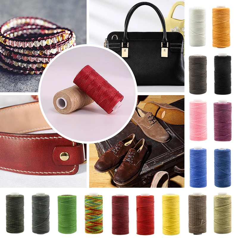 

50m Thickness Braided Waxed Thread Leather Craft Waxed Cord Diy Handicraft Hand Stitching Rope Flat Waxed Sewing Line Supplies