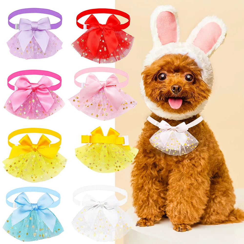 

50/100pcs Lace Dog Bowties For Small Dog Cat Bow Tie Dog Cute Fashion Bowties Dogs Pets Grooming Accessories Pet Dog Supplies