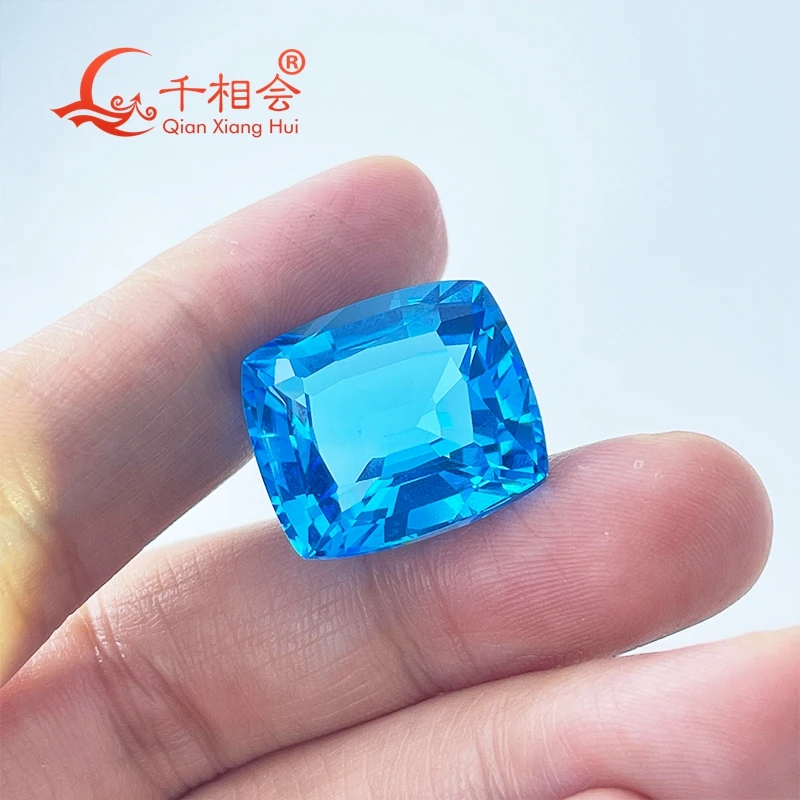 31ct Natural Blue Topaz Cushion Shape Gemstone Loose Stone Certified Jewelry Making Cut Quality