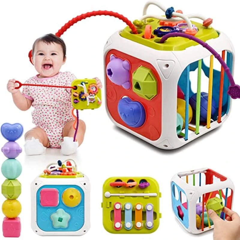 7 in 1 Baby Toys 0 6 12 Months Sensory Shape Sorter Toys Pull String