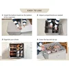 Shoe Organizer, Fabric shoe hanger with Cover, Adjustable Dividers for Shoe storage drawer Box Container  Cube Box Fits 14 Pairs 4