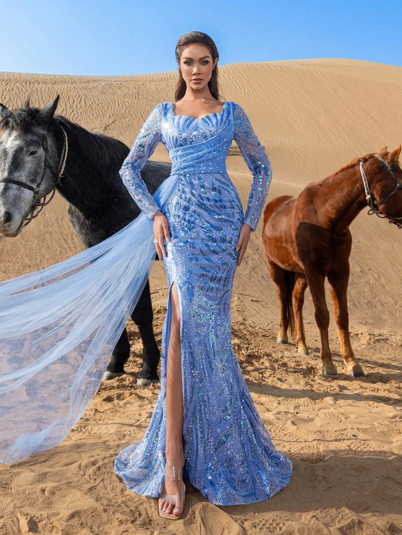 رائع لؤلؤة مزين الحبيب الرقبة حورية البحر تنحنح مط...