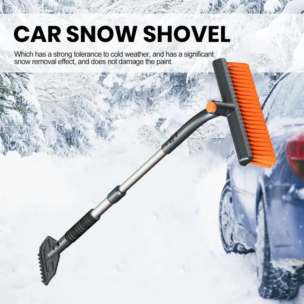 Extended Handle Snow Scraper Retractable Long Handle Car Snow Brush Ice Scraper with Rotatable Eva Sponge Grip High Density